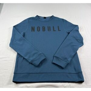Nobull Sweatshirt Men Medium Blue Pullover Crew Neck Running Performance Stretch